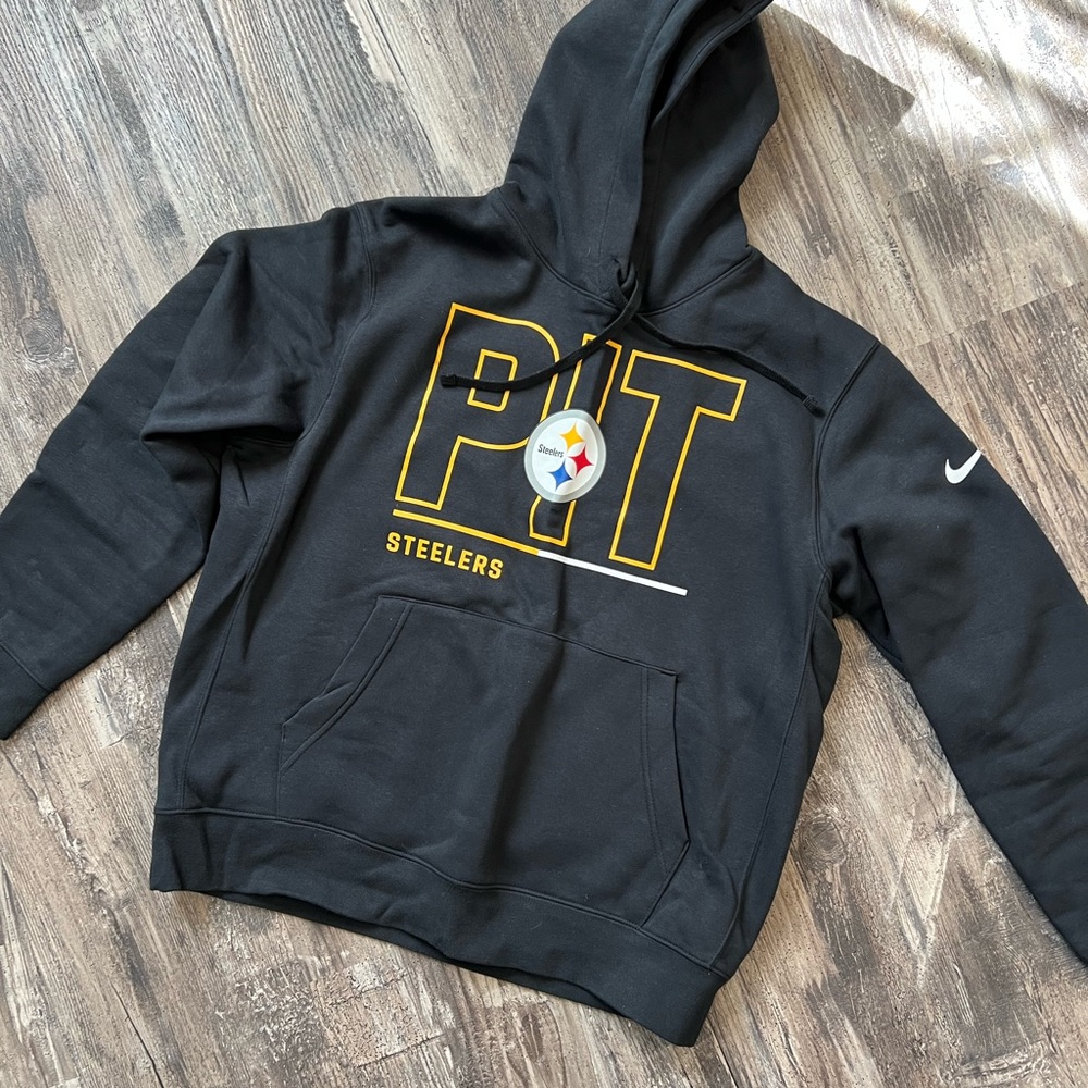 Black Pittsburgh Steelers Nike Hoodie with Yellow Logo